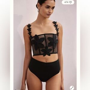 BNWT Anthropologie Black High-Waisted Bottoms